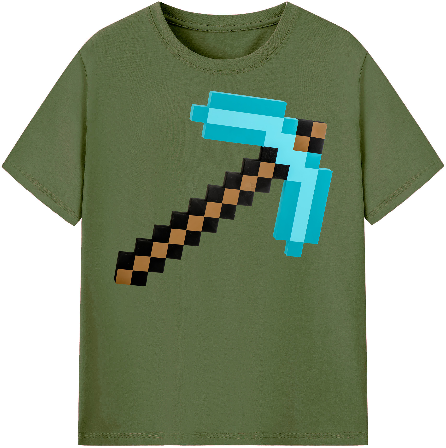 （画像用） マインクラフト ブロックの世界 Minecraft MC Block world 綿100％半袖Tシャツ（フロントプリント）